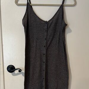 Obey Gray Sleeveless Spaghetti Strap Mini Slip Dress